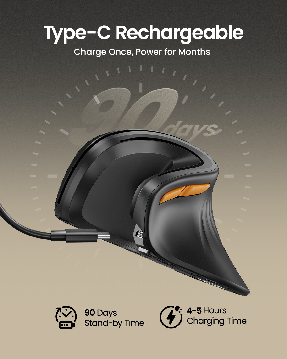 EM11 NL Bluetooth Ergonomic Vertical Mouse