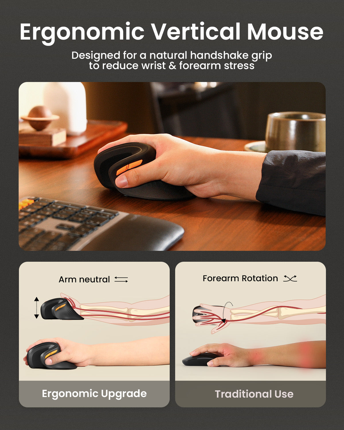EM11 NL Bluetooth Ergonomic Vertical Mouse