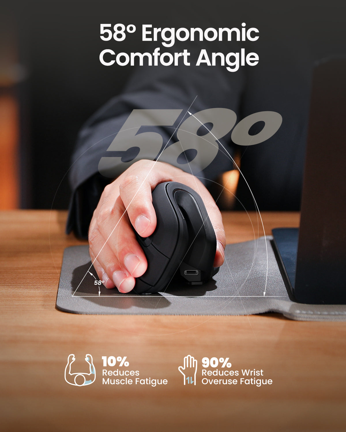 EM11 NL Bluetooth Ergonomic Vertical Mouse