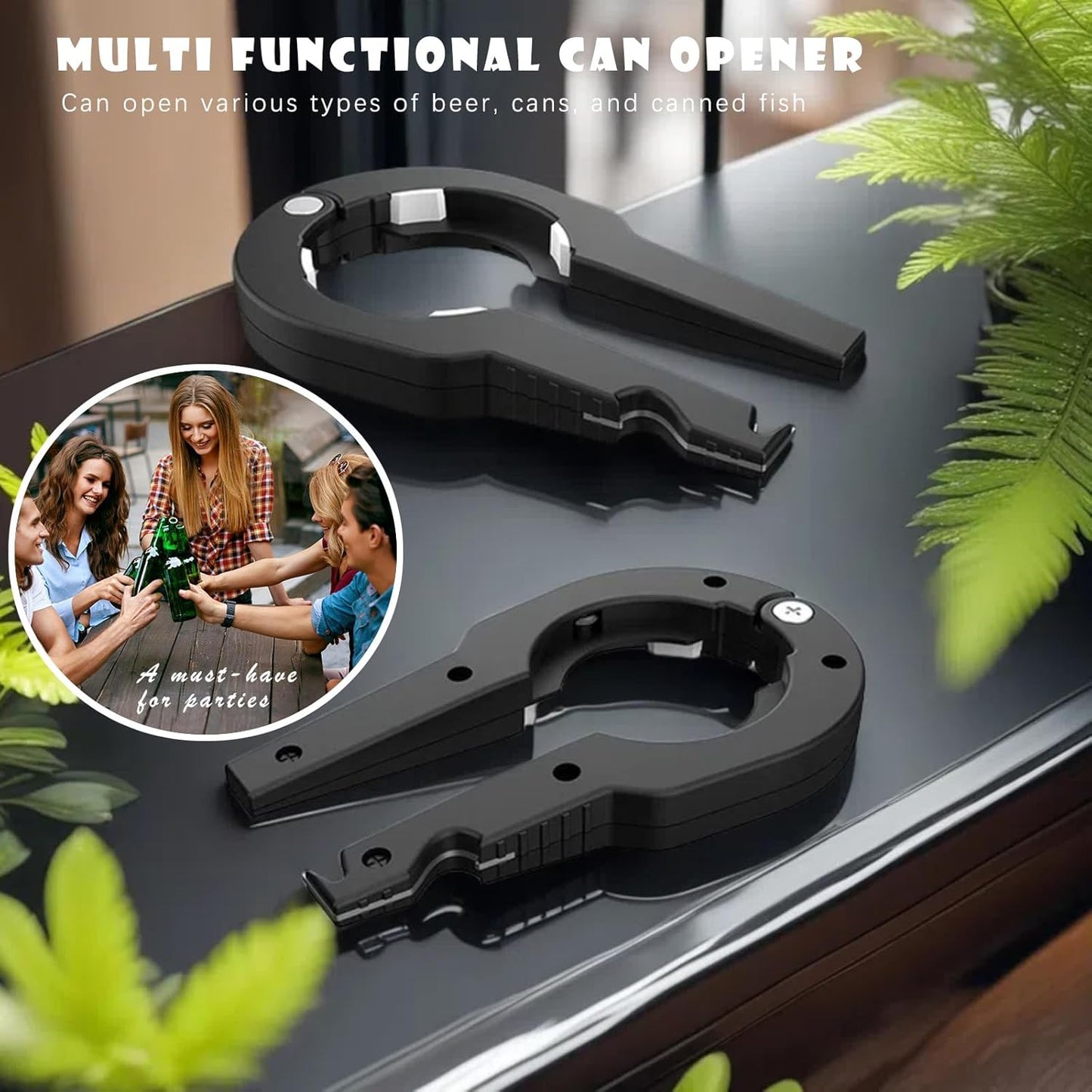Dosenöffner Flaschenöffner Deckelöffner Glasöffner Schraubdeckelöffner Weinflaschenöffner Can Bottle Opener Bieröffner Büchsenöffner Für Senioren Schraubgläser, Schwarz