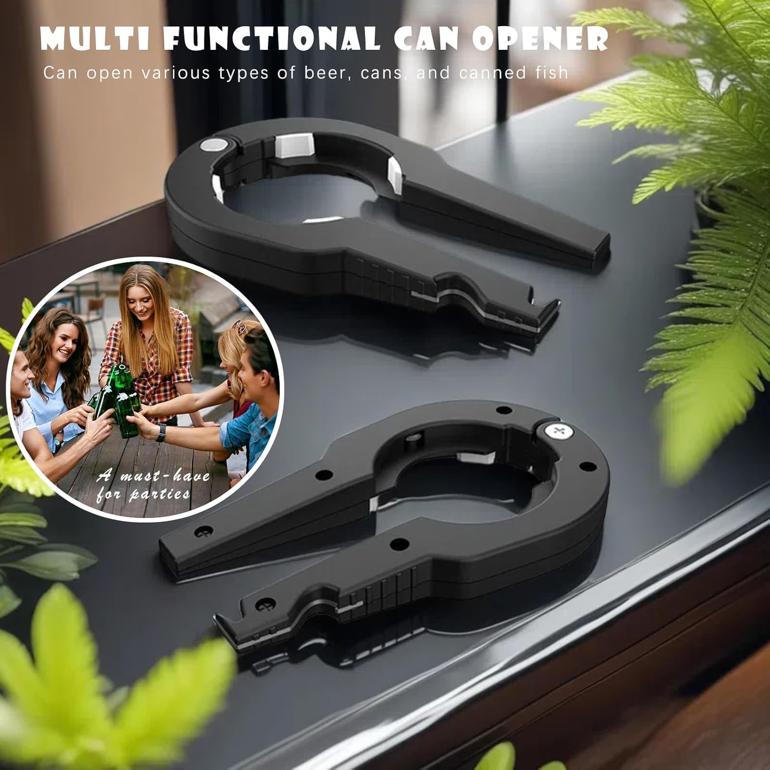 Dosenöffner Flaschenöffner Deckelöffner Glasöffner Schraubdeckelöffner Weinflaschenöffner Can Bottle Opener Bieröffner Büchsenöffner Für Senioren Schraubgläser, Schwarz
