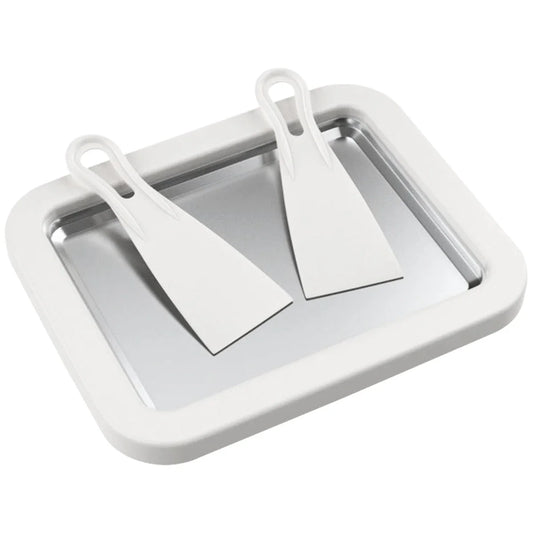 Ice Cream Maker Pan with 2 Scrapers Ice Cream Maker Plate Multifunctional Cold Sweet Fried Food Plate Rolled Ice Cream Maker.