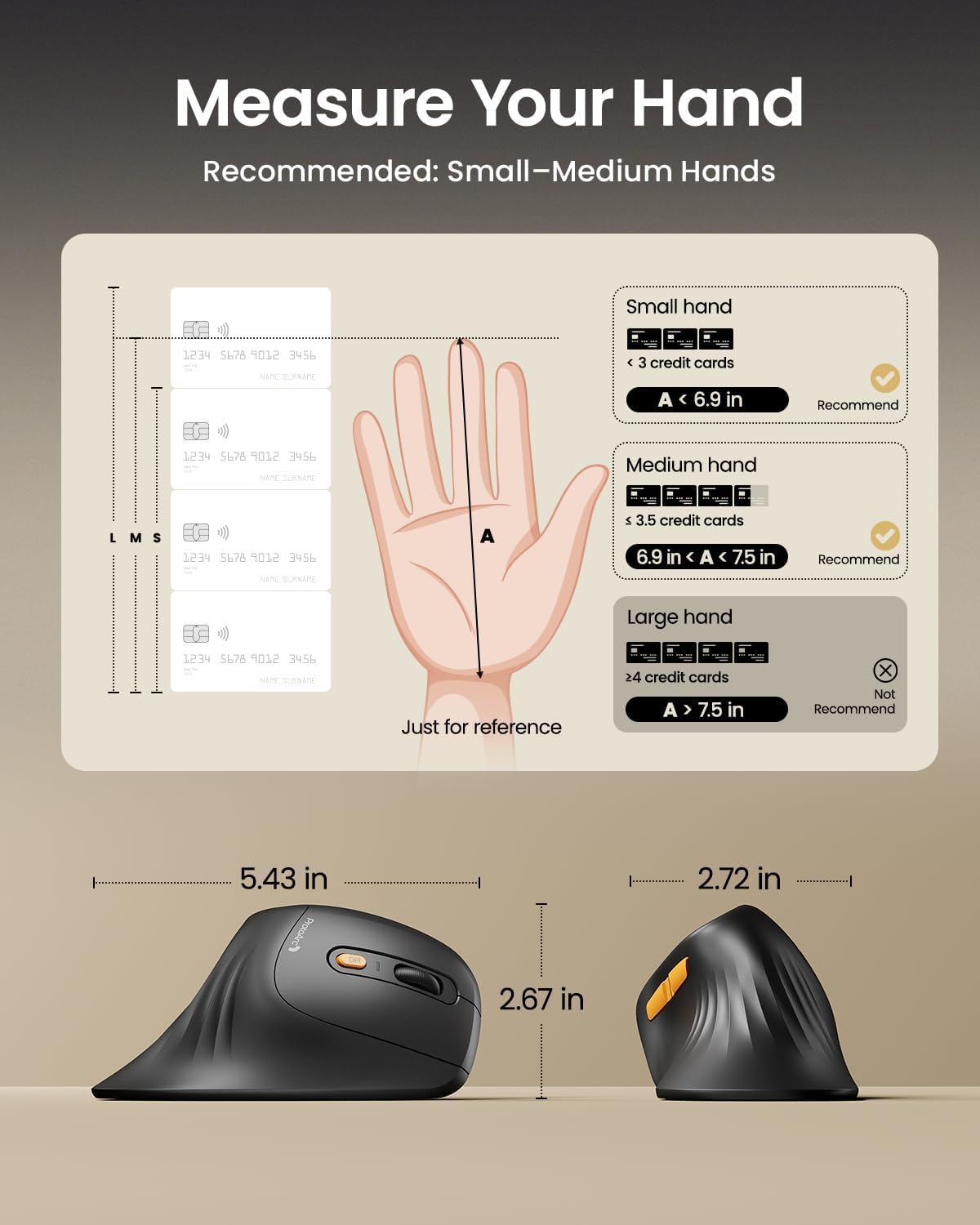 EM11 NL Bluetooth Ergonomic Vertical Mouse